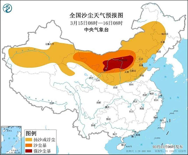 【黄色预警】十年来最强沙尘暴来袭， 请加强安全防范